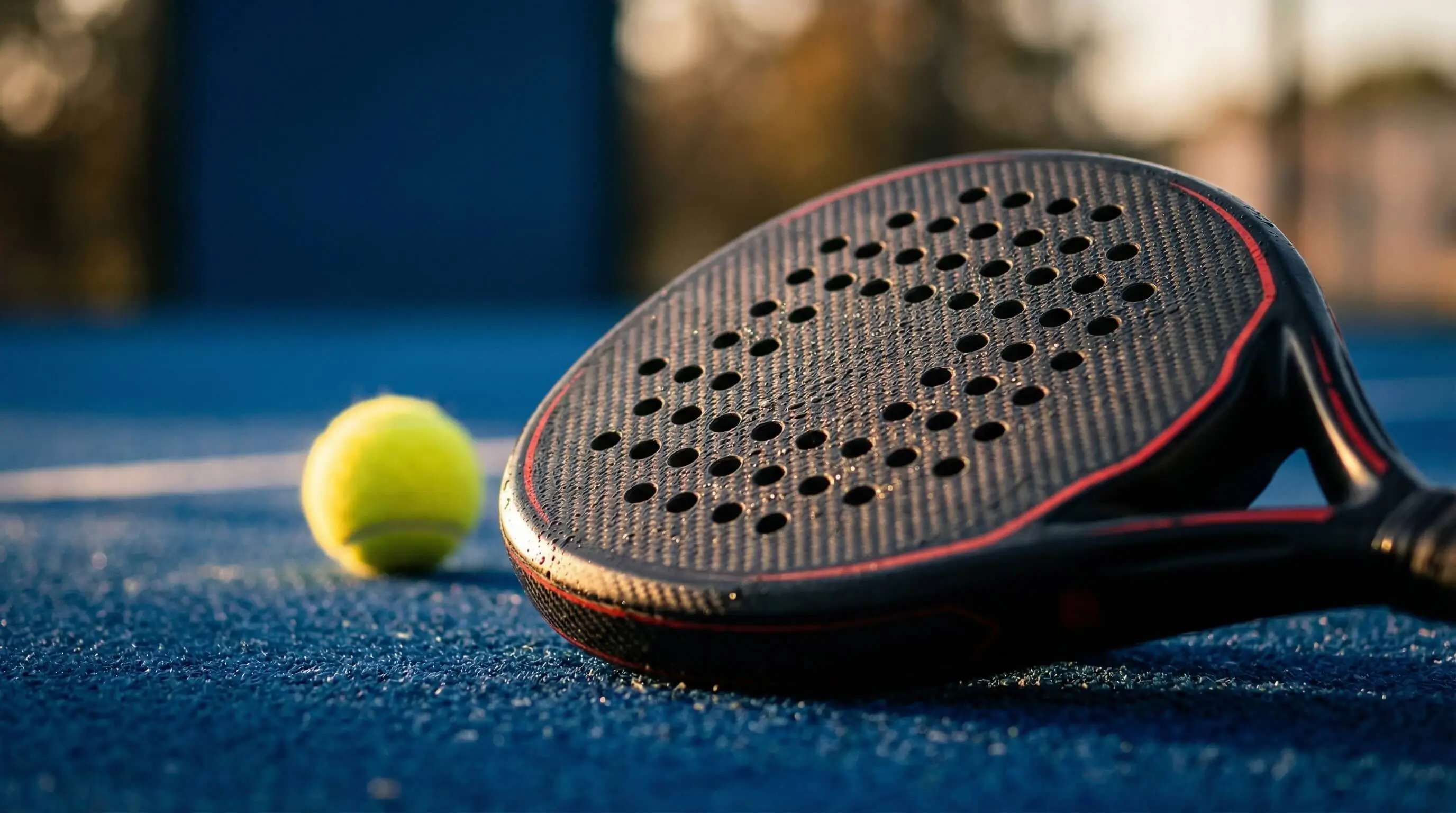 Gros plan sur une raquette de padel